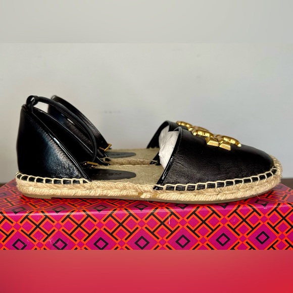 Tory Burch Eleanor D'orsay Espadrille in Perfect Black Size 7 - Picture 6 of 12